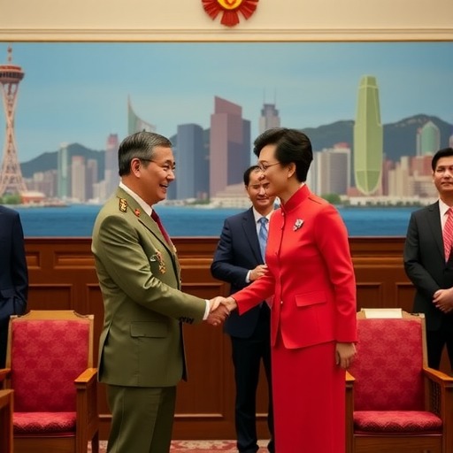澳门行政长官崔世安祝贺林郑月娥当选港特首