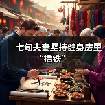 七旬夫妻坚持健身房里“撸铁”