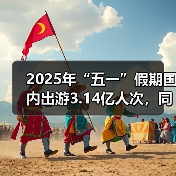 2025年“五一”假期国内出游3.14亿人次，同比增长6.4%