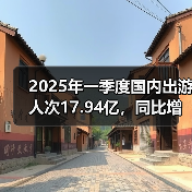 2025年一季度国内出游人次17.94亿，同比增长26.4%