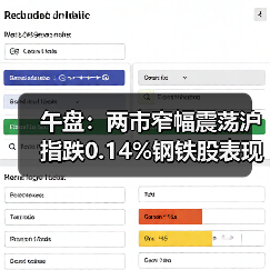 午盘:两市窄幅震荡沪指跌0.14%钢铁股表现活跃(图3) 午盘:两市窄幅震荡沪指跌0.14%钢铁股表现活跃(图3)