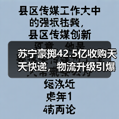 苏宁豪掷42.5亿收购天天快递，物流升级引爆行业（图1）