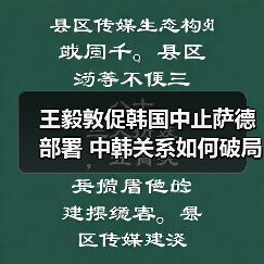 王毅敦促韩国中止萨德部署 中韩关系如何破局？（图2）
