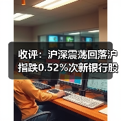 收评：沪深震荡回落沪指跌0.52%次新银行股逆势上扬（图4）