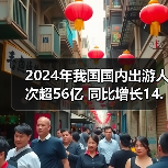 2024年我国国内出游人次超56亿 同比增长14.8%（图4）