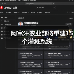 阿富汗农业部将重建15个灌溉系统（图2）