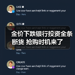 金价下跌银行投资金条断货 抢购时机来了