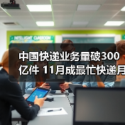 中国快递业务量破300亿件 11月成最忙快递月