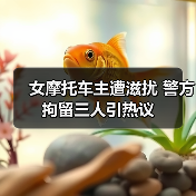 女摩托车主遭滋扰 警方拘留三人引热议（图3）