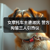 女摩托车主遭滋扰 警方拘留三人引热议（图4）